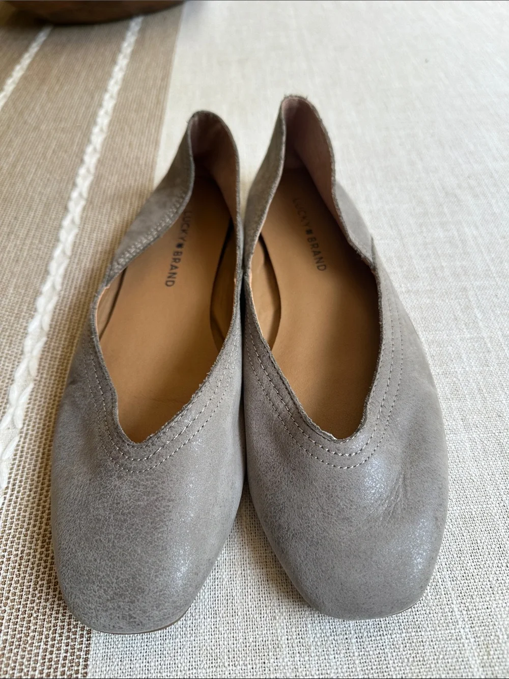 Lucky Brand Women's Gray Alba Suede Ballet Flats 8.5 M